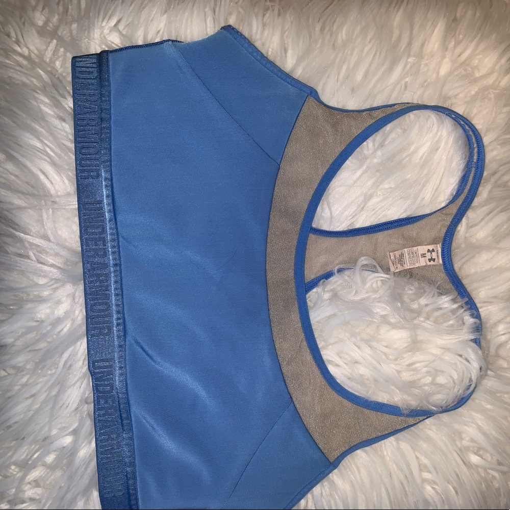 Blue medium under armor sports bra